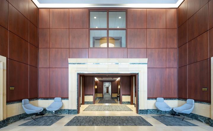 The building and its setting — 100 & 150 N Field Dr