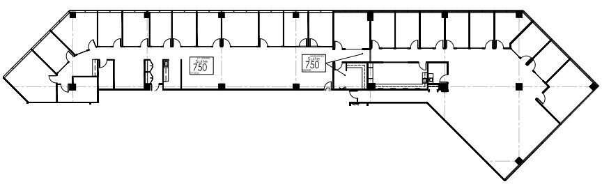 Floor plan — Suites 750 (top) + Suite 600 (bottom) | 34,090 SF (contiguous), 400 Skokie Blvd